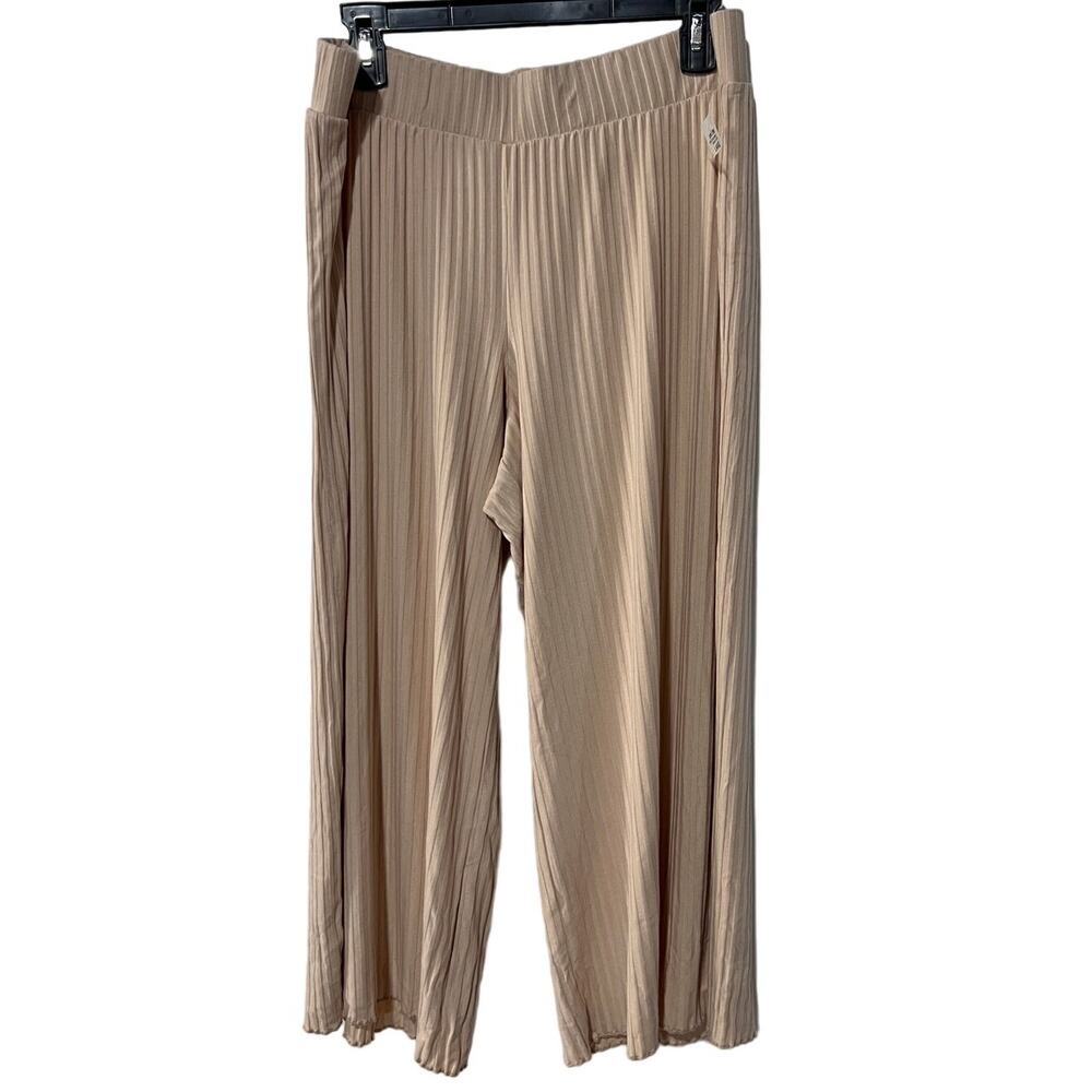 ALFANI WOMENS SIZE LARGE RIBBED CAPRI PAJAMA PANTS SET CREAM NEUTRAL NWT - Picture 11 of 14